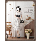 Afternoon Forest Polka-Dot Lolita Dress with Tulip Sleeves - image 12