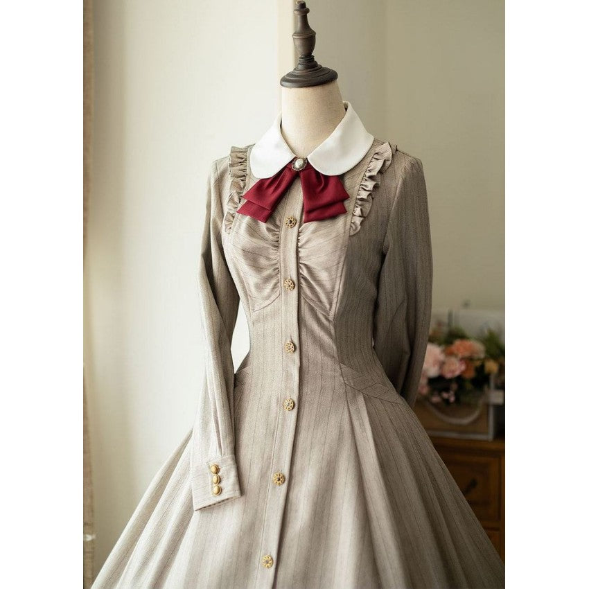 Forest Traveller Long-Sleeve Lolita OP Dress with Headbow - image 9