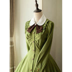 Forest Traveller Long-Sleeve Lolita OP Dress with Headbow - image 12