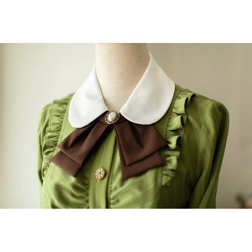 Forest Traveller Long-Sleeve Lolita OP Dress with Headbow - image 14