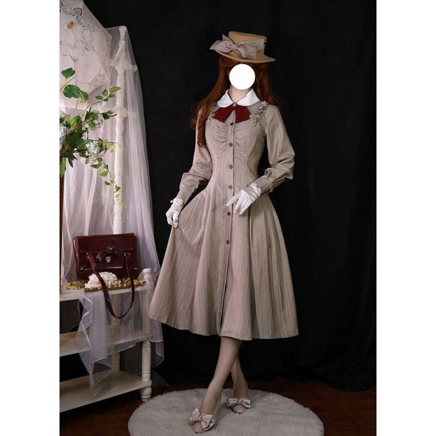 Forest Traveller Long-Sleeve Lolita OP Dress with Headbow - image 23