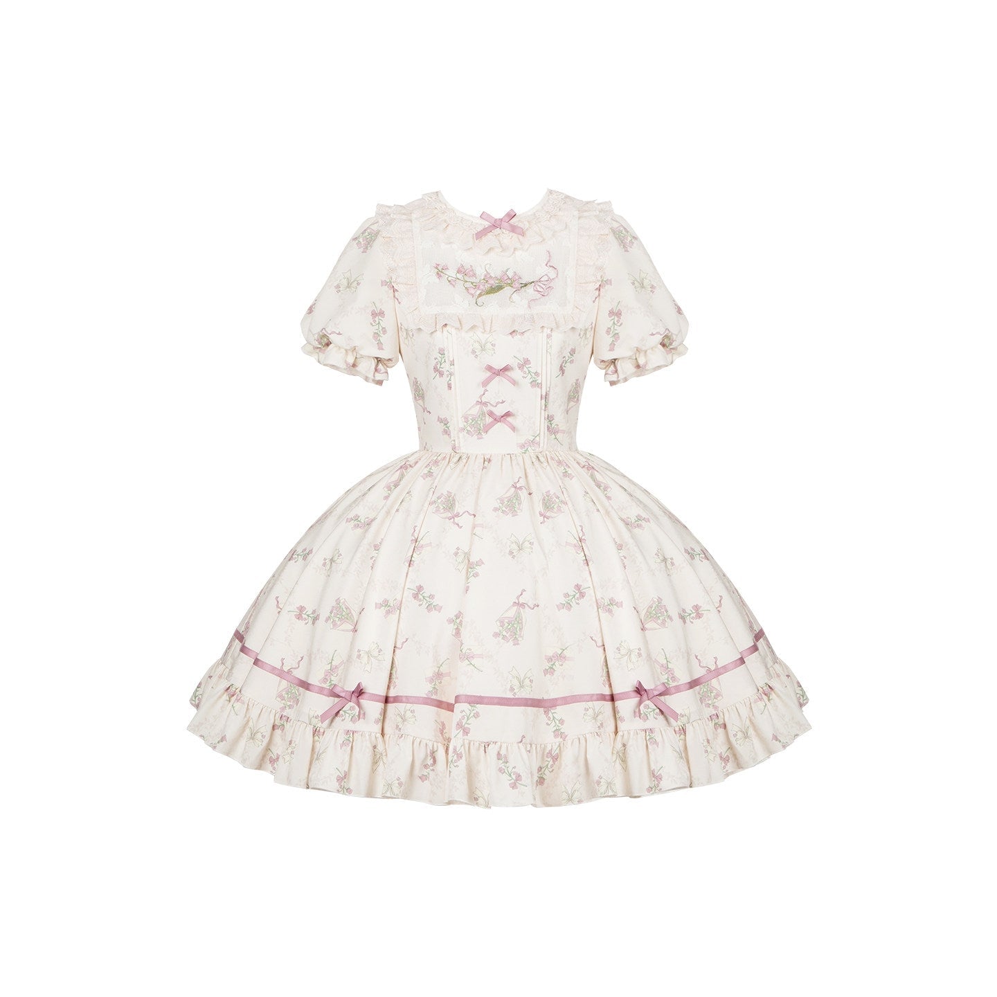 Fragrant Old Dream - Pink Bellflower Lolita OP, JSK & Coordinate Sets — OP Dress / S