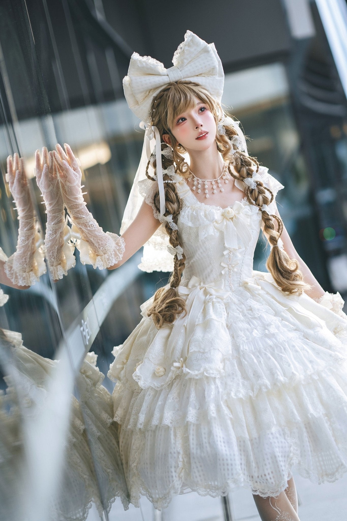 Frosted Starlight Elegant Bridal Sweet Lolita JSK Dress - image 4