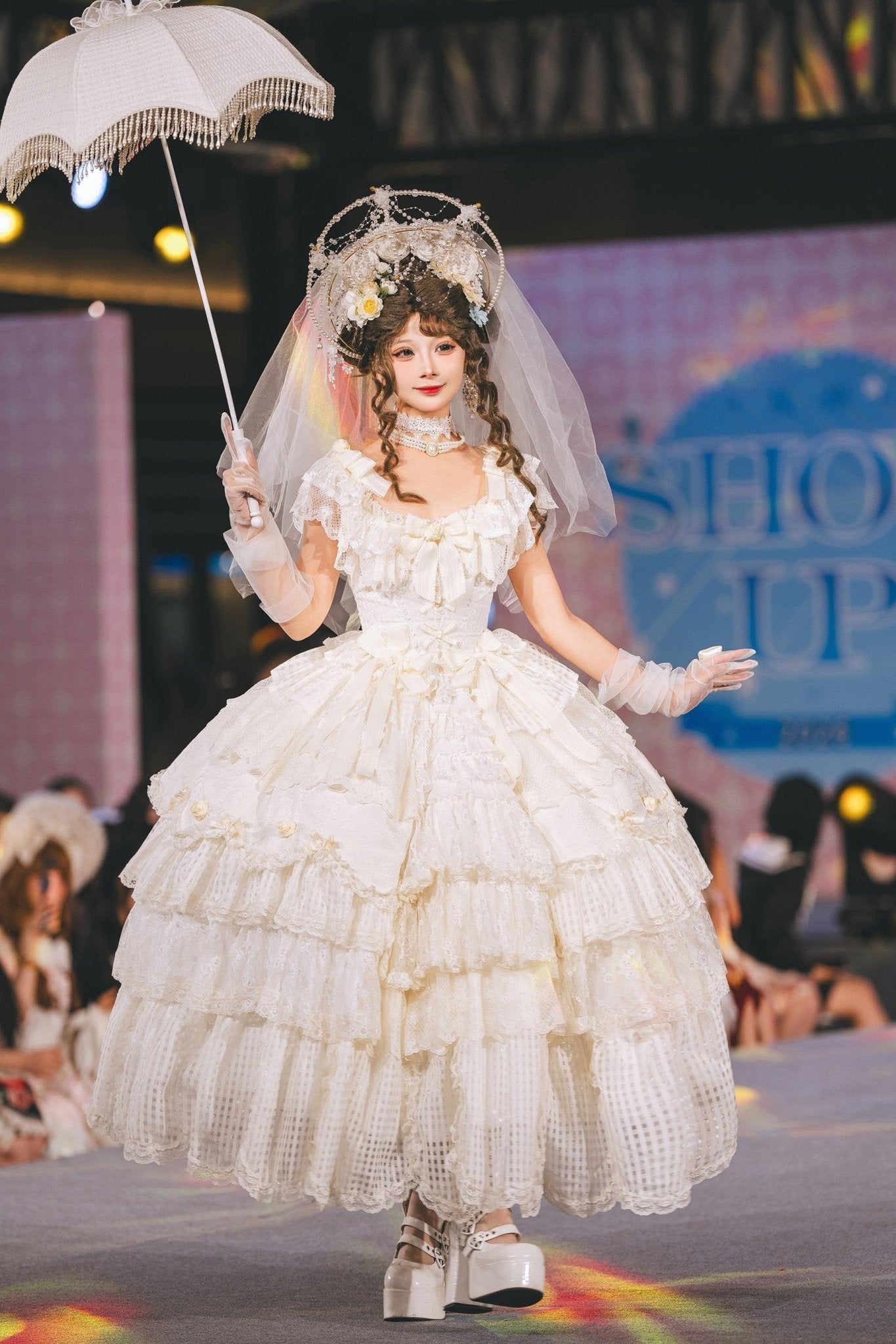 Frosted Starlight Elegant Bridal Sweet Lolita JSK Dress - image 12