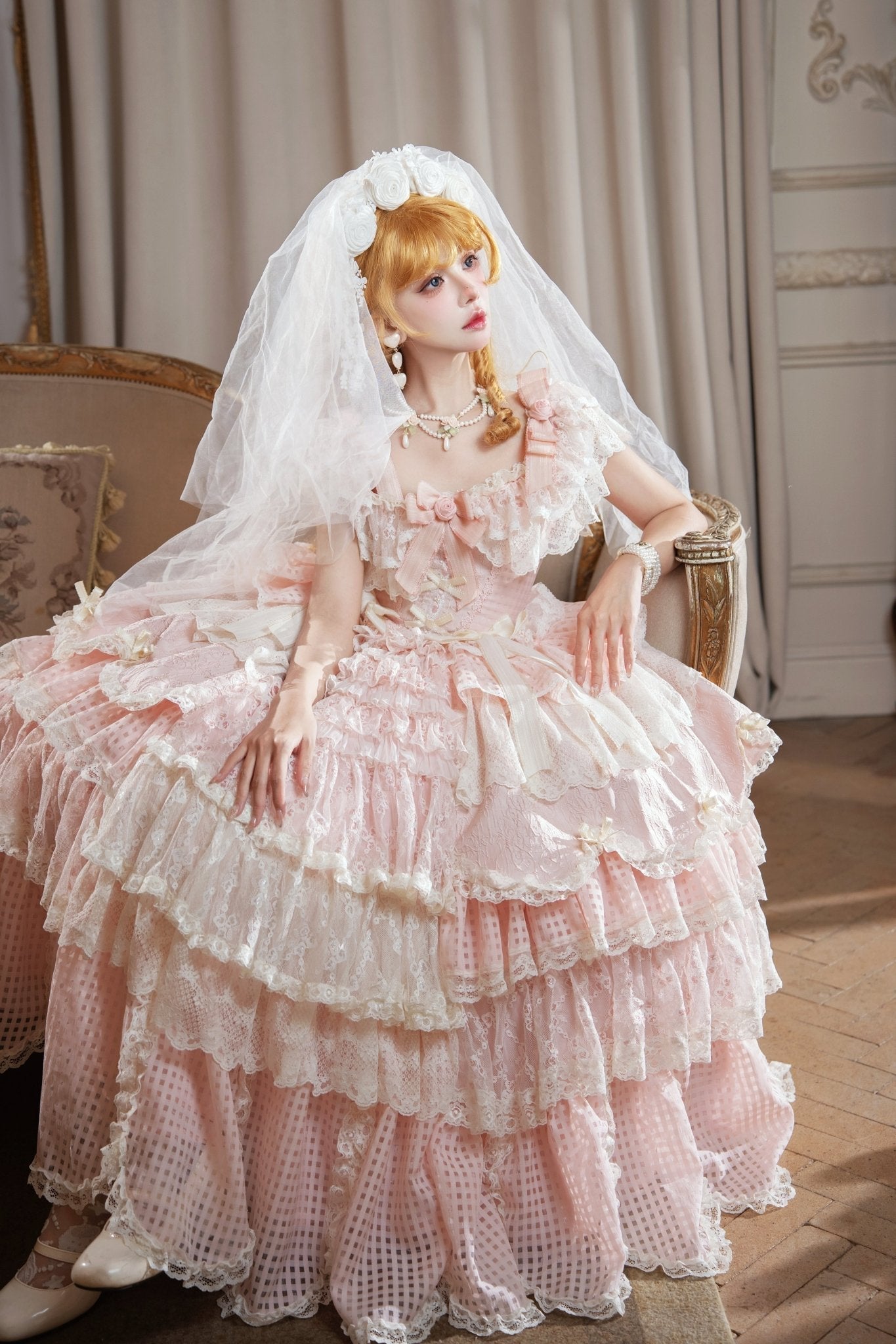 Frosted Starlight Elegant Bridal Sweet Lolita JSK Dress - image 1