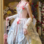 Flower Field Oil Painting Pastoral Irregular Lolita JSK Dress and Accessories - image 8