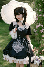 Glaze Floral Realm Black Lolita OP Dress and Accessories - image 3