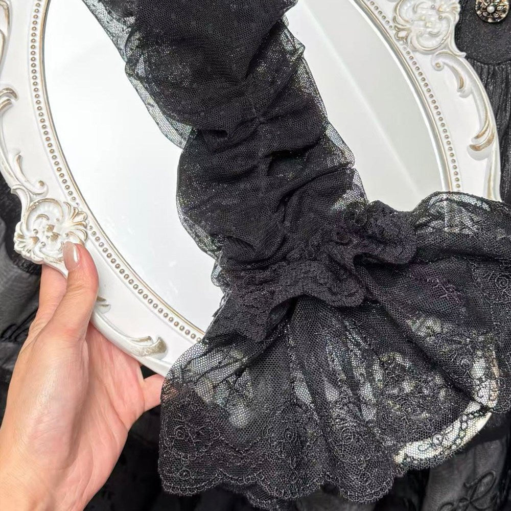 Glaze Floral Realm Black Lolita OP Dress and Accessories - image 17