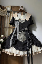 Glaze Floral Realm Black Lolita OP Dress and Accessories - image 1