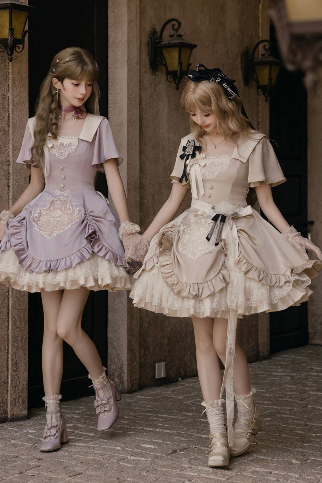 Glaze Floral Realm - Purple Printed Lolita OP and Accessories - image 7