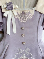 Glaze Floral Realm - Purple Printed Lolita OP and Accessories - image 3