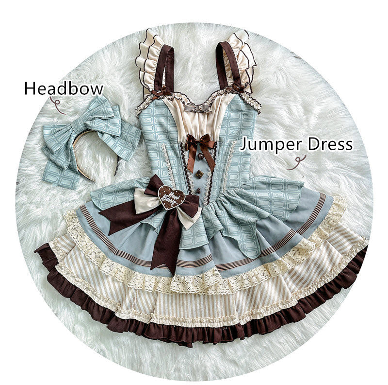 Melty Berry Chocolate Lolita JSK & Headbow Options - image 2