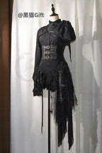 Midnight Black Gothic Ouji Bloomers, Girdle & Shawl - image 3