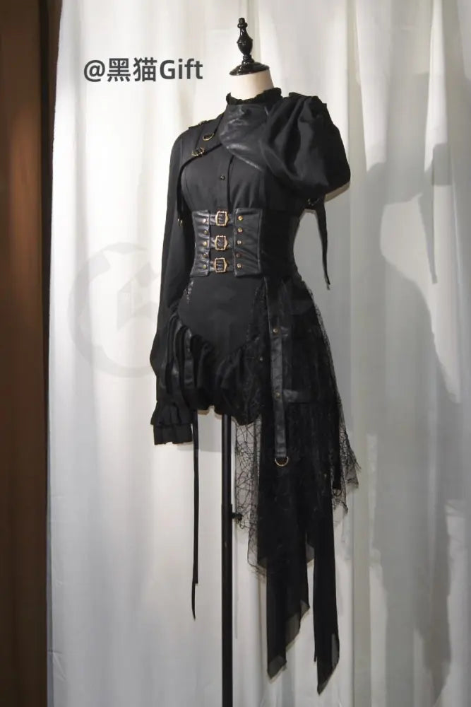 Midnight Black Gothic Ouji Bloomers, Girdle & Shawl - image 3