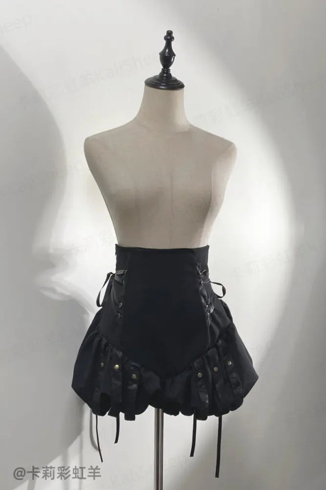 Midnight Black Gothic Ouji Bloomers, Girdle & Shawl - image 15