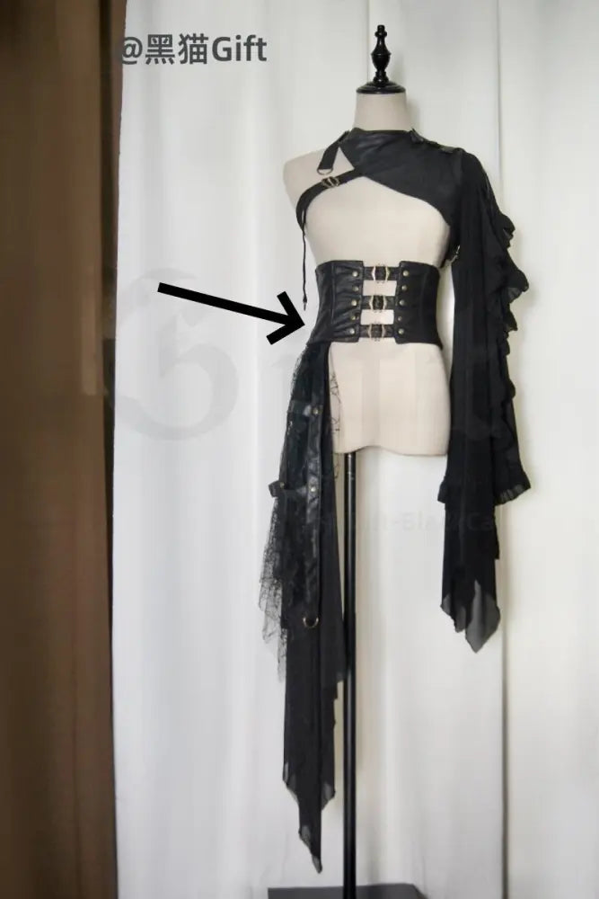 Midnight Black Gothic Ouji Bloomers, Girdle & Shawl - image 16