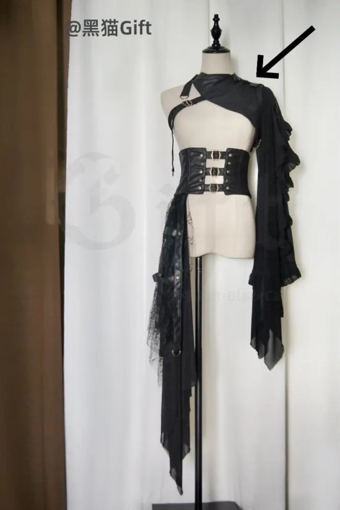 Midnight Black Gothic Ouji Bloomers, Girdle & Shawl - image 17