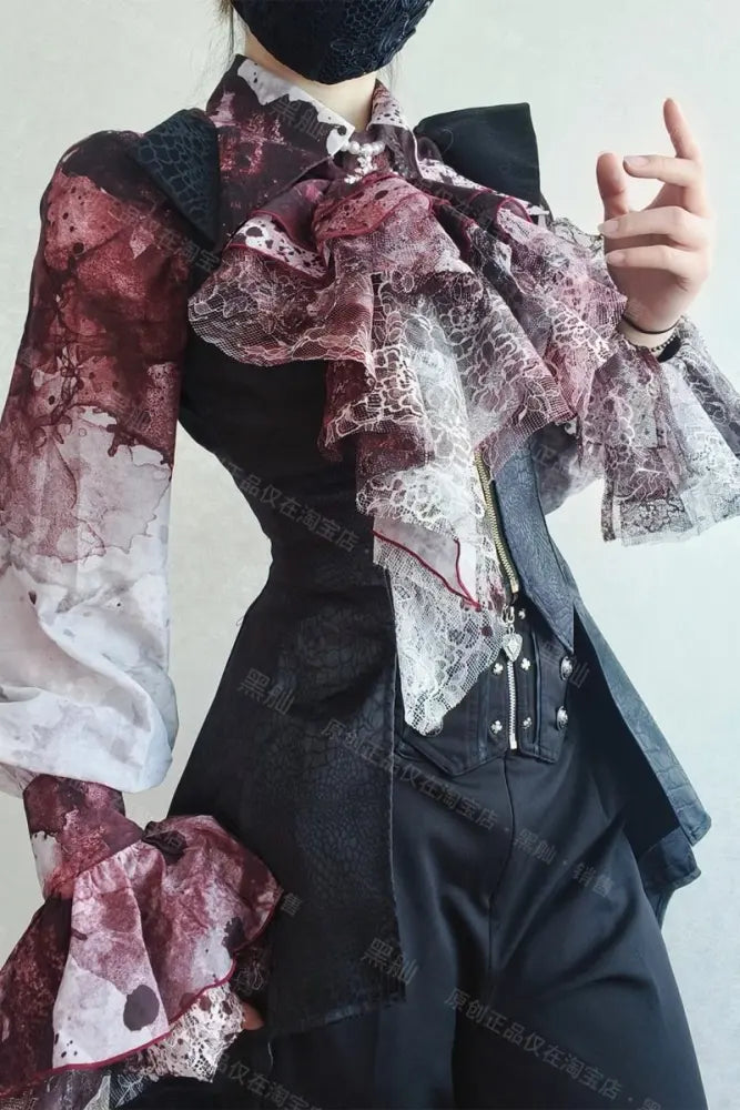 Gothic Bat-Hem Sleeveless Corset Vest - image 1