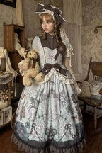 Symbiotic Doll Stand-Collar Natural-Waist Gothic Lolita OP - image 1