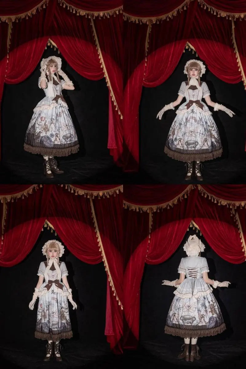 Symbiotic Doll Stand-Collar Natural-Waist Gothic Lolita OP - image 7