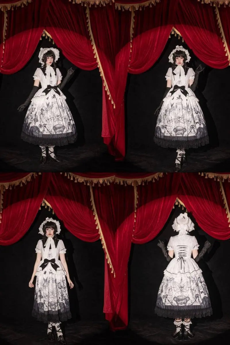 Symbiotic Doll Stand-Collar Natural-Waist Gothic Lolita OP - image 8