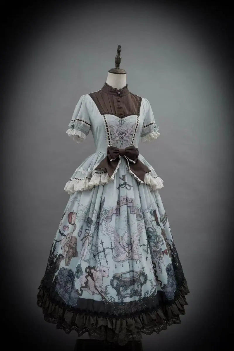 Symbiotic Doll Stand-Collar Natural-Waist Gothic Lolita OP - image 11