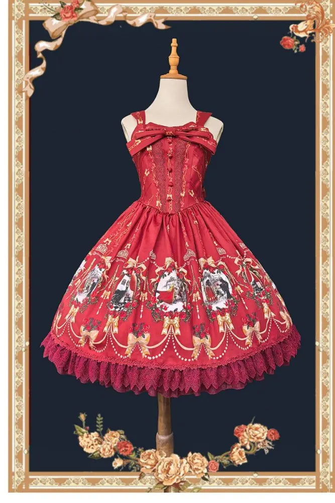 Snow White Printed Lolita JSK and Coordinating Headwear - image 1