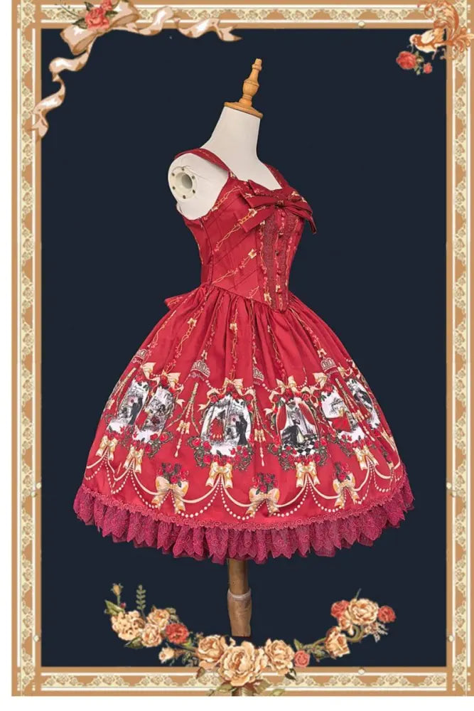 Snow White Printed Lolita JSK and Coordinating Headwear - image 3