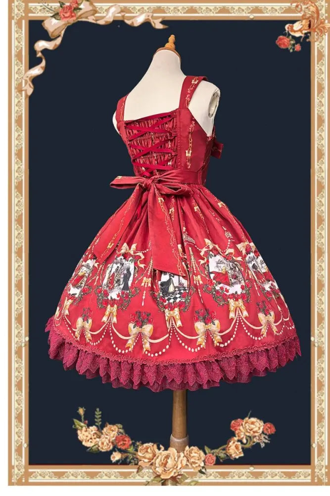 Snow White Printed Lolita JSK and Coordinating Headwear - image 4