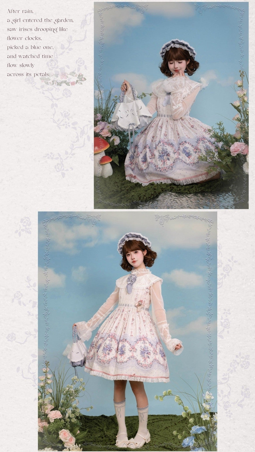 Iris Clock Lolita Flutter-Sleeve OP and Embroidered Lapel JSK Collection - image 17