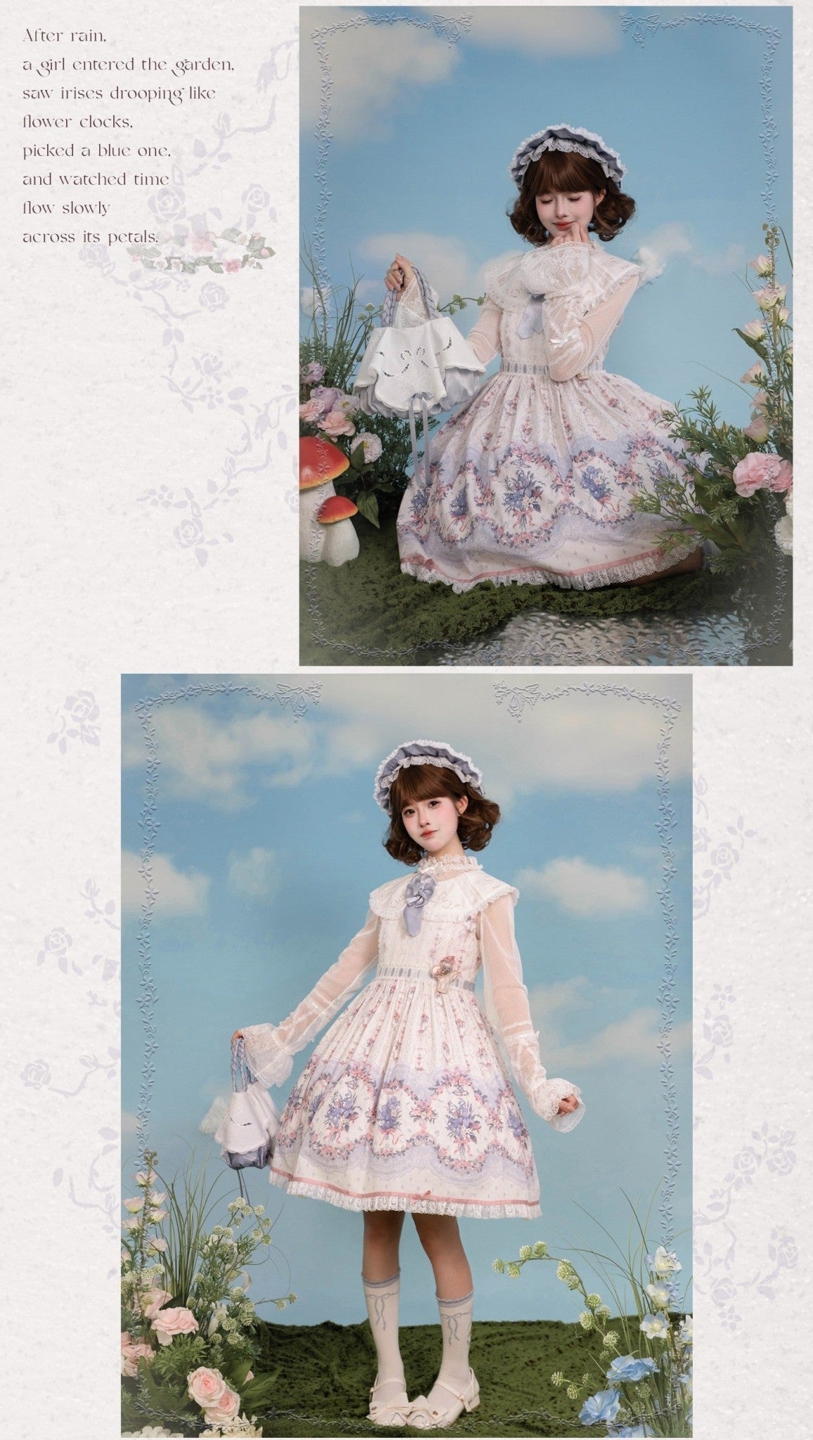 Iris Clock Lolita Flutter-Sleeve OP and Embroidered Lapel JSK Collection - image 17