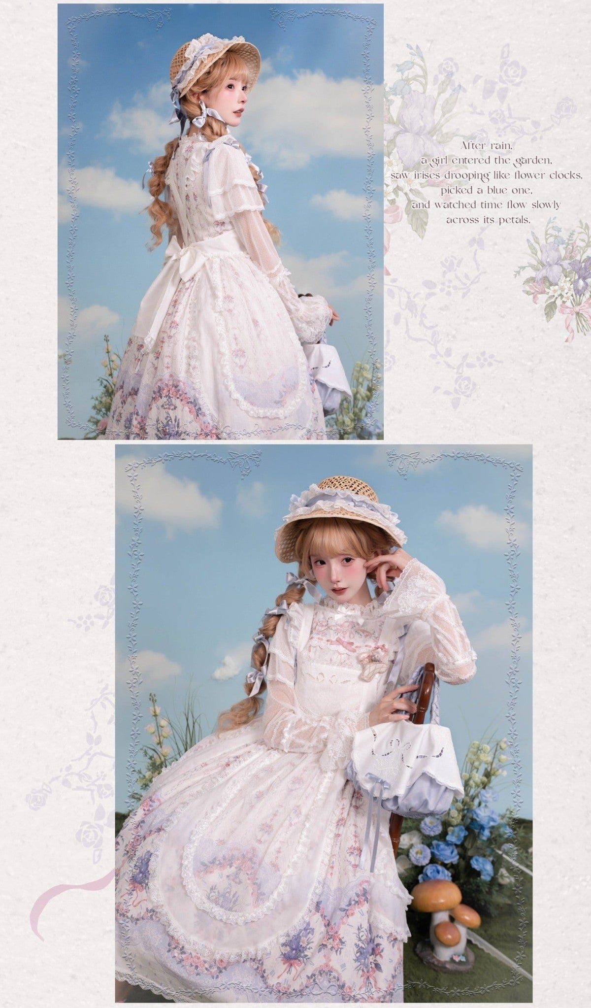 Iris Clock Lolita Flutter-Sleeve OP and Embroidered Lapel JSK Collection - image 24