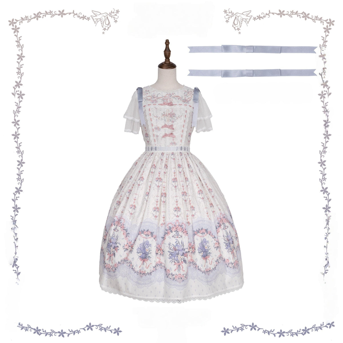 Iris Clock Lolita Flutter-Sleeve OP and Embroidered Lapel JSK Collection - image 3