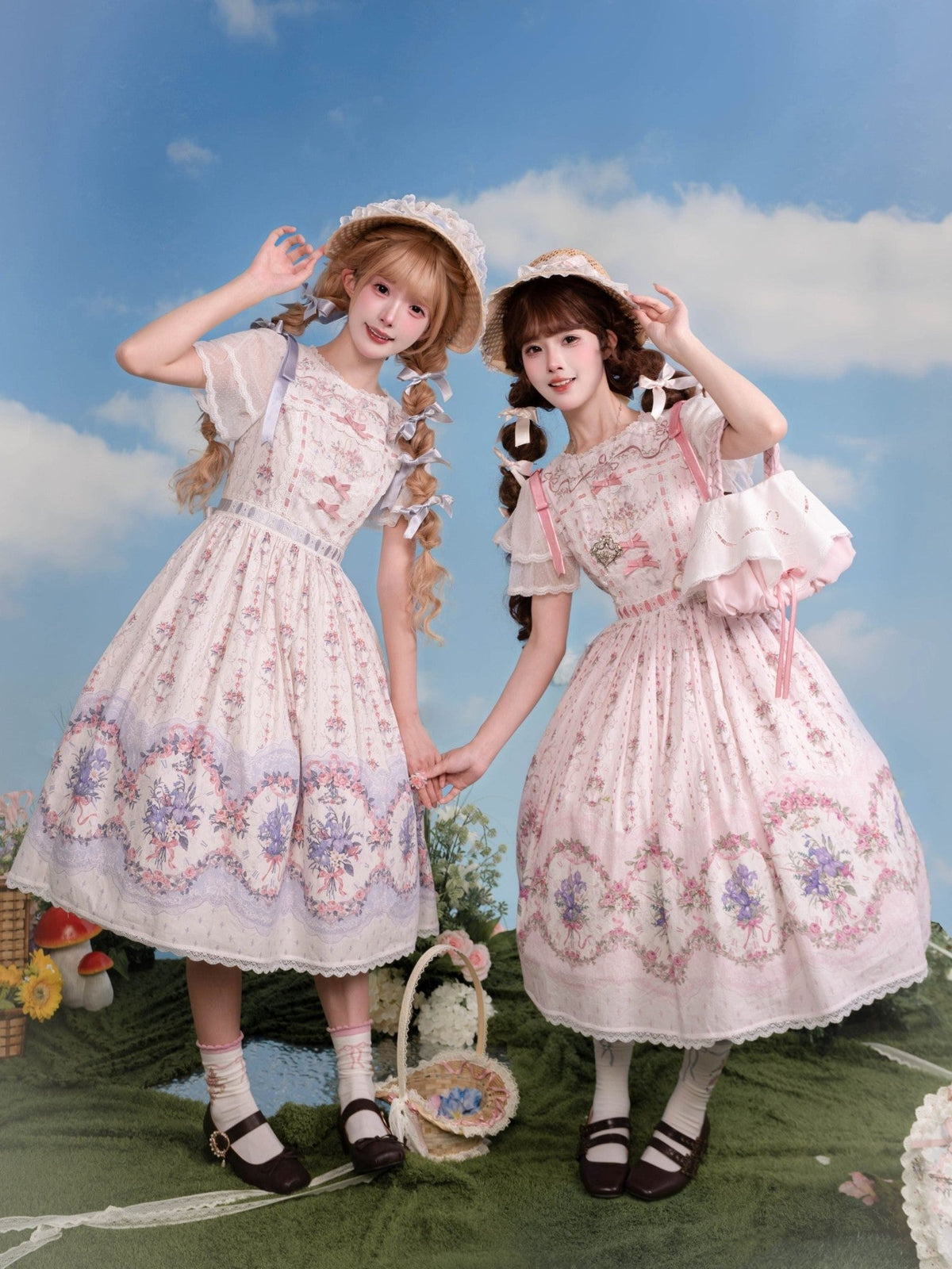 Iris Clock Lolita Flutter-Sleeve OP and Embroidered Lapel JSK Collection - image 1