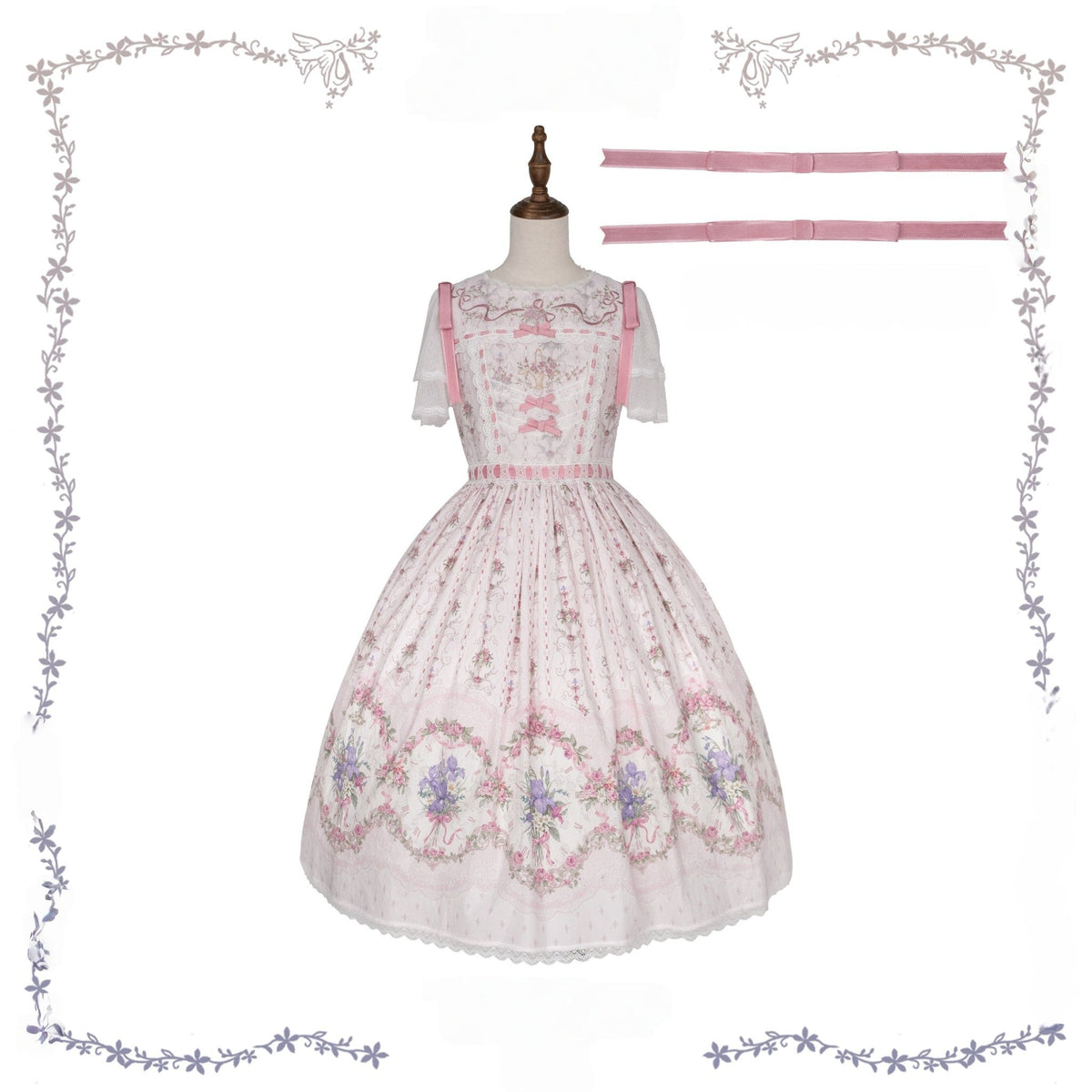 Iris Clock Lolita Flutter-Sleeve OP and Embroidered Lapel JSK Collection - image 4