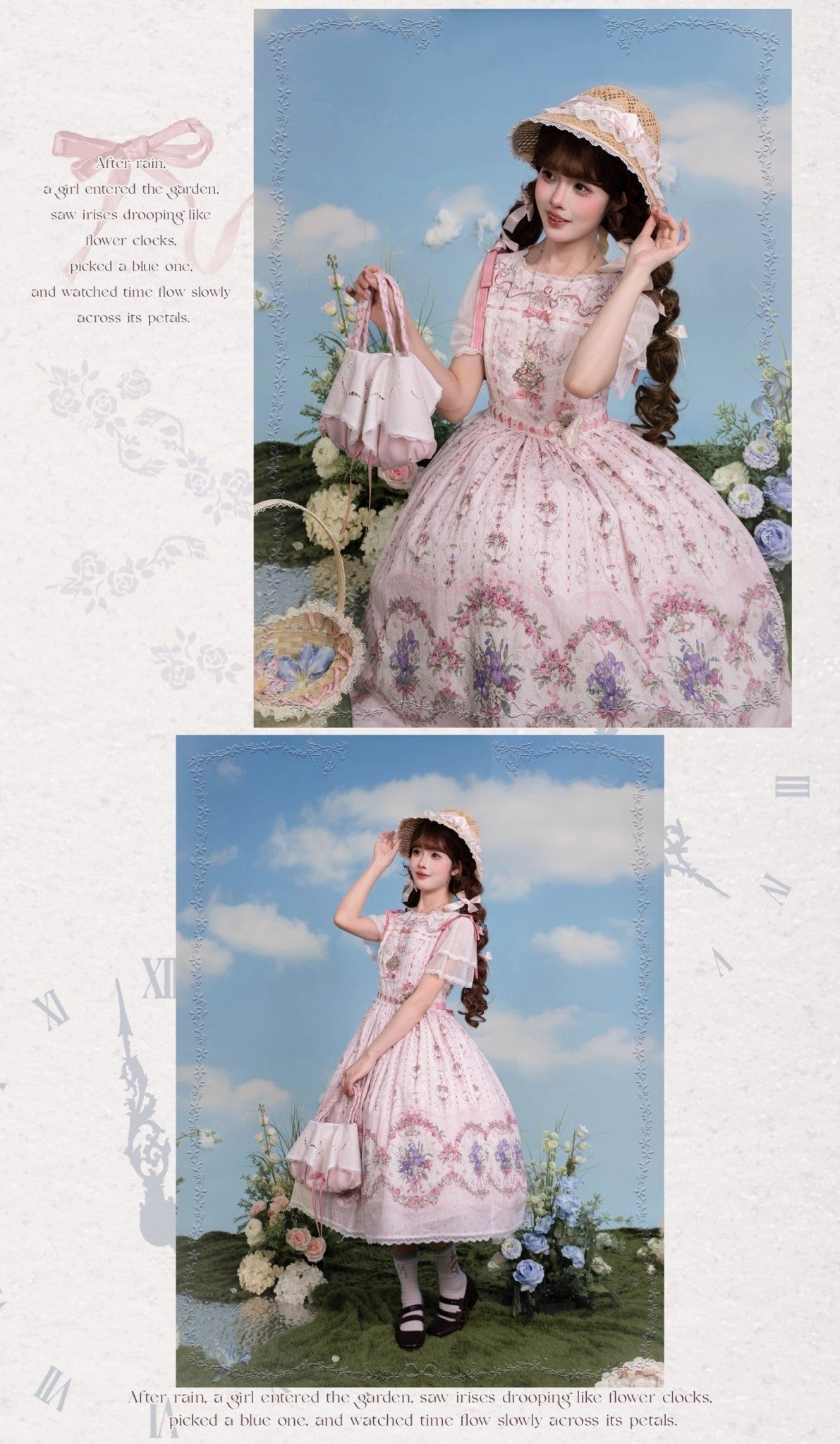 Iris Clock Lolita Flutter-Sleeve OP and Embroidered Lapel JSK Collection - image 8