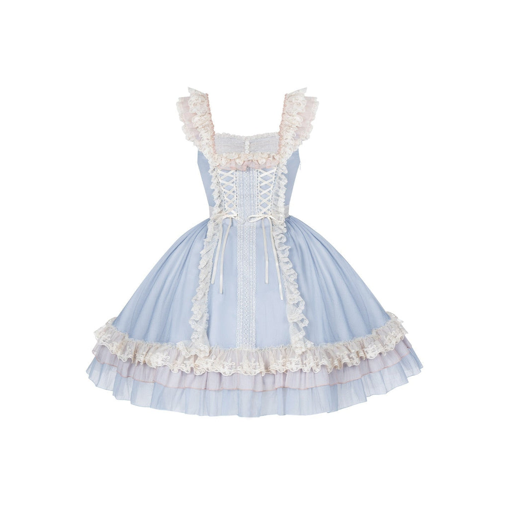 Island Diary - Short and Long Sweet Lolita JSK Dress & Sets — Short JSK / S / Blue