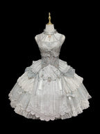 Candle Dragon Spirit - Fantasy White-Silver Lolita JSK Set - image 14