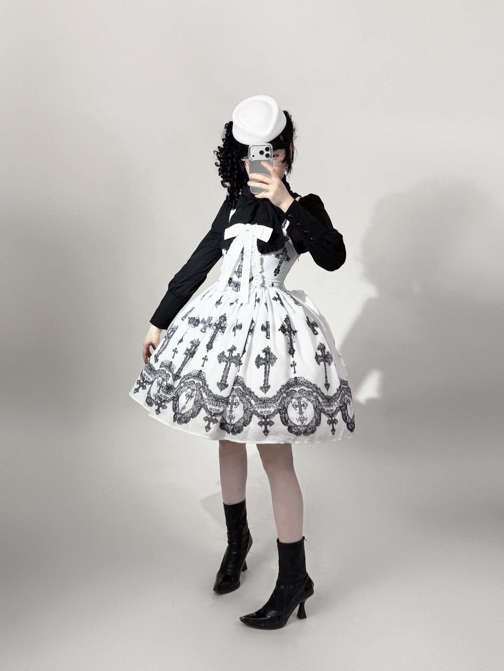 Lace Cross - White Gothic Lolita JSK, Top and Accessories - image 7