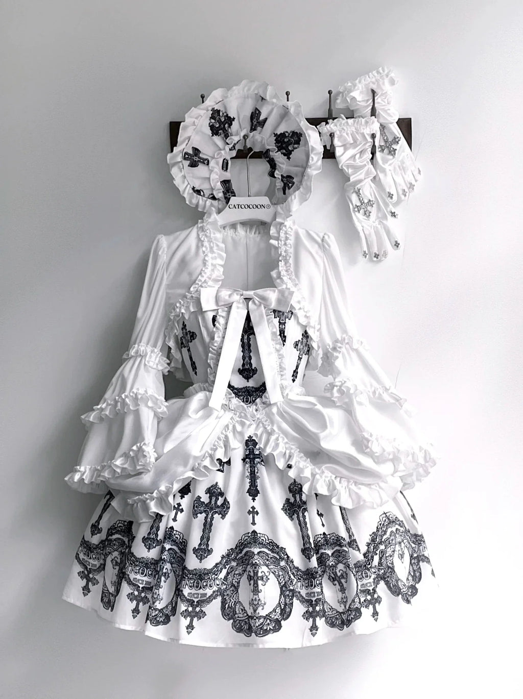 Lace Cross - White Gothic Lolita JSK, Top and Accessories - image 2