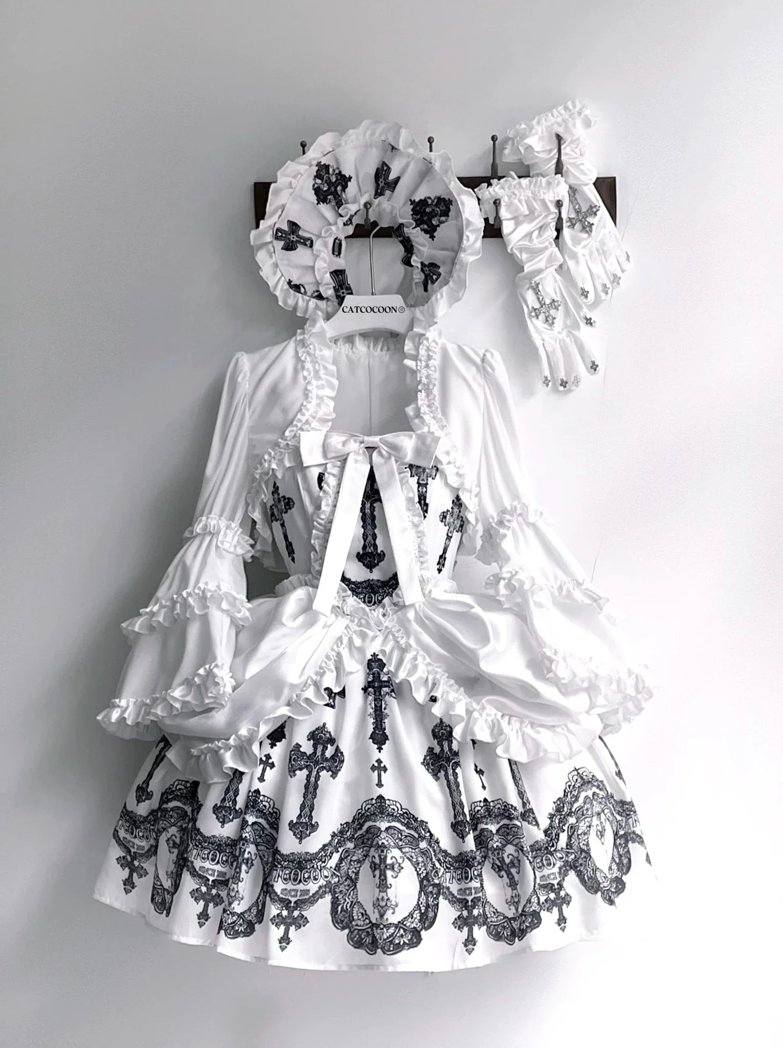 Lace Cross - White Gothic Lolita JSK, Top and Accessories - image 2