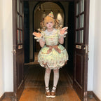 Popoco Mint Green Bunny Print Bubble Sweet Lolita JSK Dress - image 3