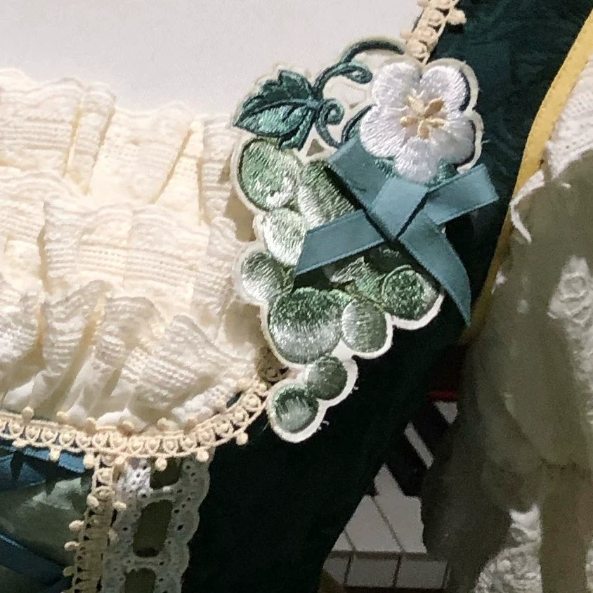 Green Grape Garden Classic Lolita Regular and Long OP Dress Series and Accessories - image 13