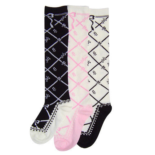 Sweet Cotton Lolita Socks Black White Pink - image 1