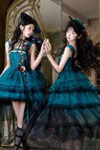 Misty New Dawn Peacock Blue Classic Lolita Long JSK Tea Party Set - image 13