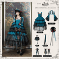 Misty New Dawn Peacock Blue Classic Lolita Long JSK Tea Party Set - image 6