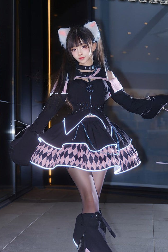 Moon Hidden Magical Girl Pink Top, Skirt and Leg Cover Set - image 1