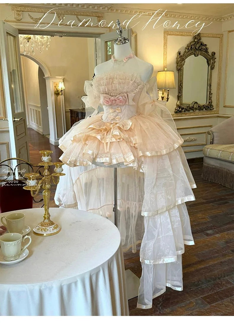 Mousse Love Song Short Ballet Bridal Lolita JSK and Accessories - image 4