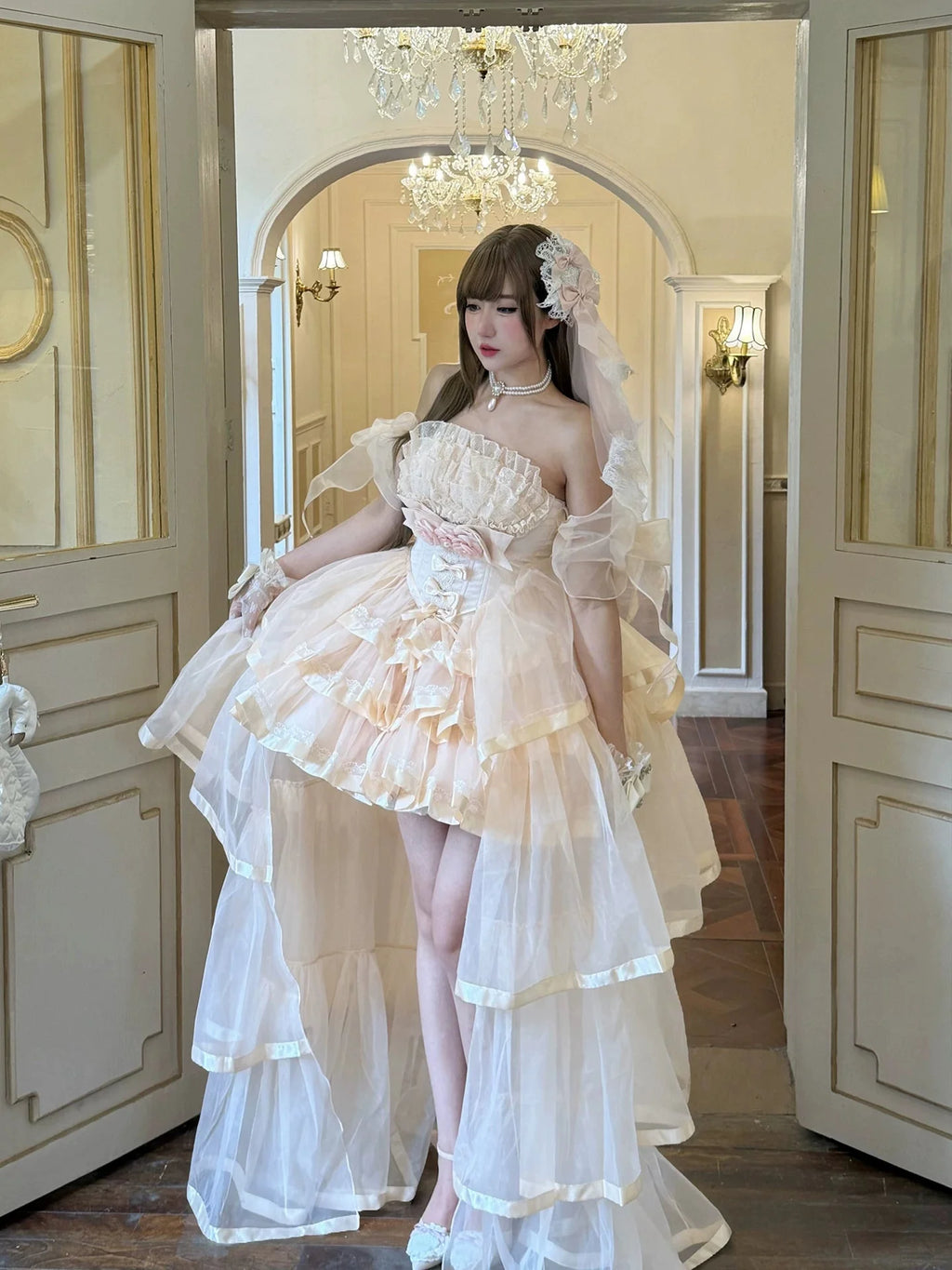 Mousse Love Song Short Ballet Bridal Lolita JSK and Accessories - image 14