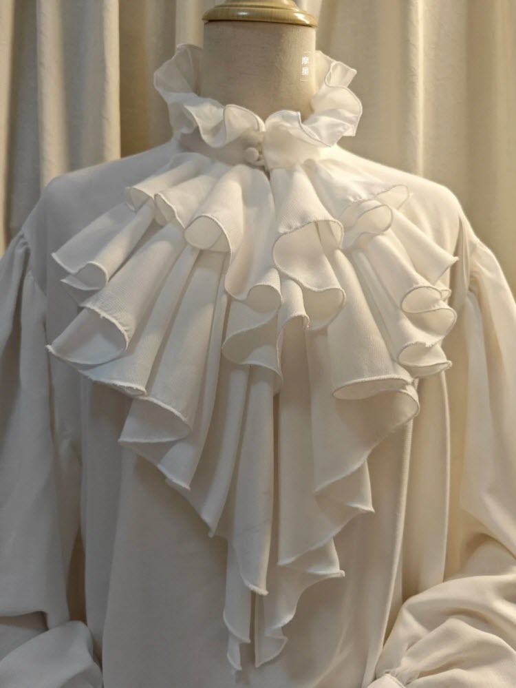 Night Drop-Shoulder Ruffle Ouji Lolita Blouse - image 3